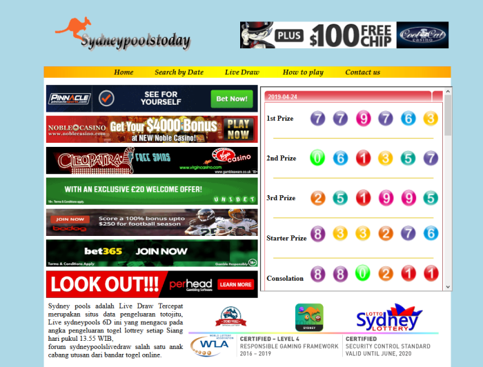 CHUTOGEL - Kenali Jenis Taruhan di Sydney Pools